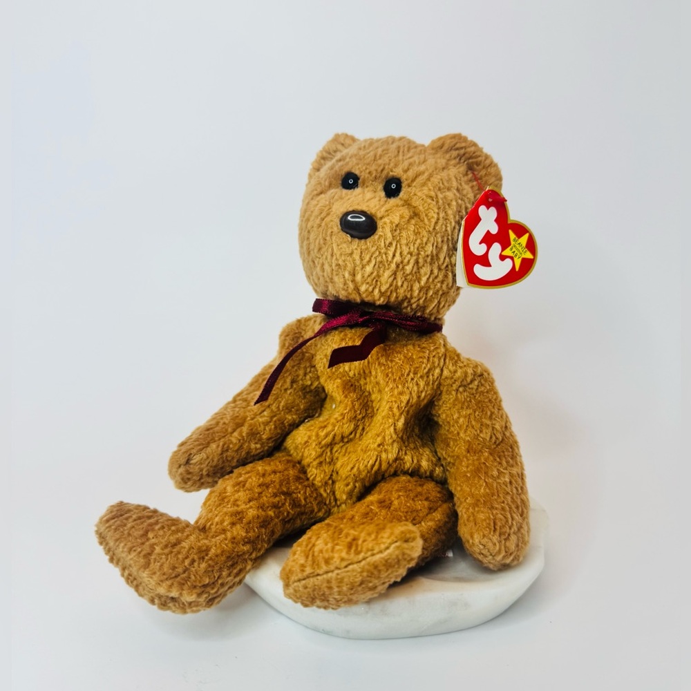 🧸TY BEANIE BABY “CURLY” THE BEAR PLUSH TOY COLLECTIBLE 1996